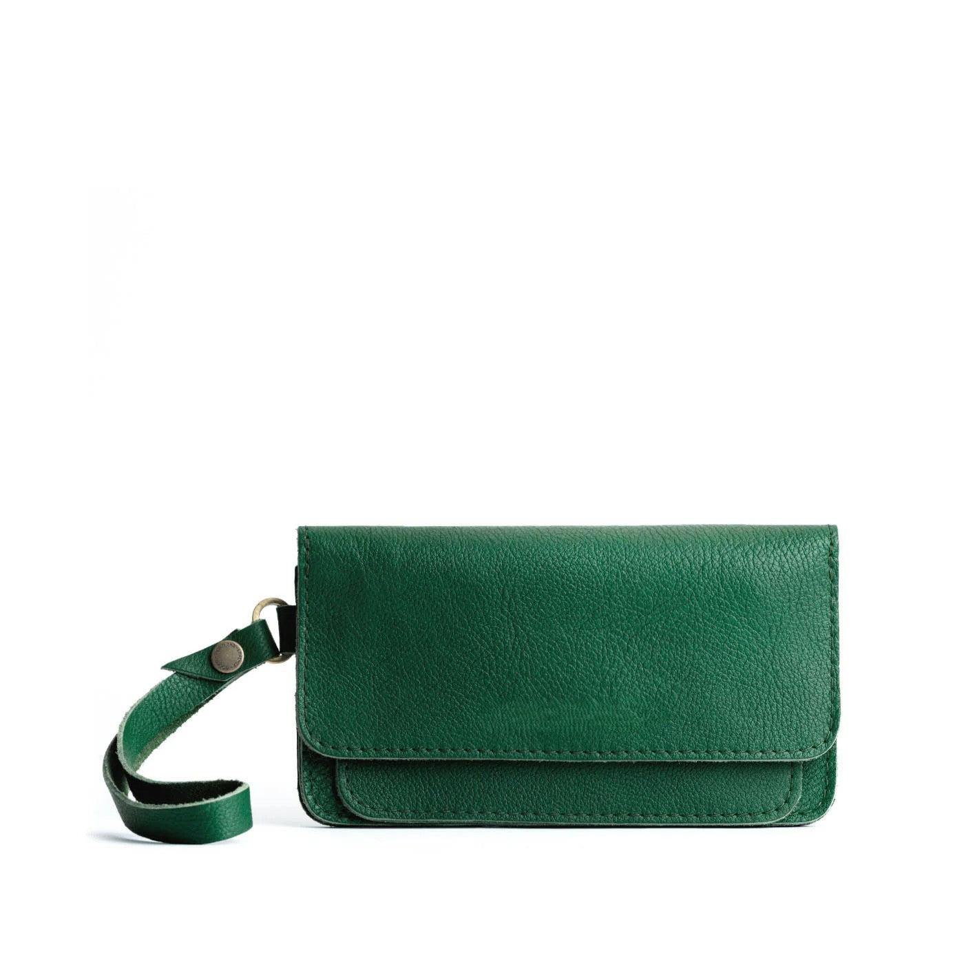 Structured Leather Magnetic Flap Multi-Slot Wristlet