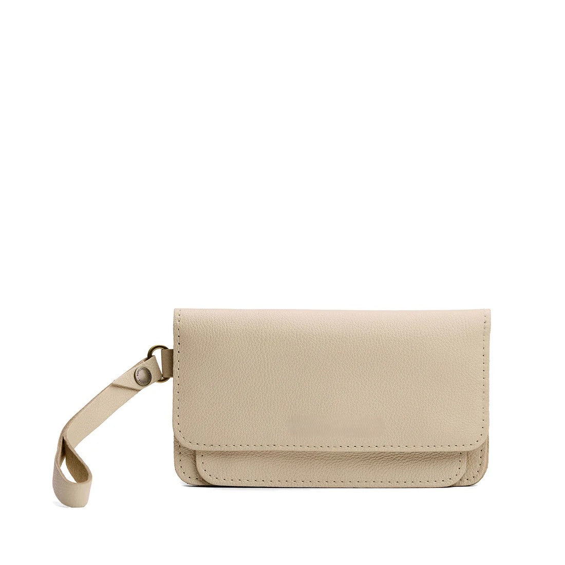 Structured Leather Magnetic Flap Multi-Slot Wristlet