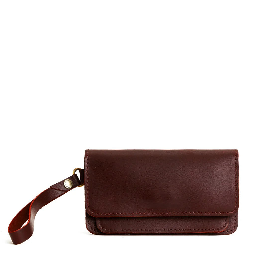 Structured Leather Magnetic Flap Multi-Slot Wristlet