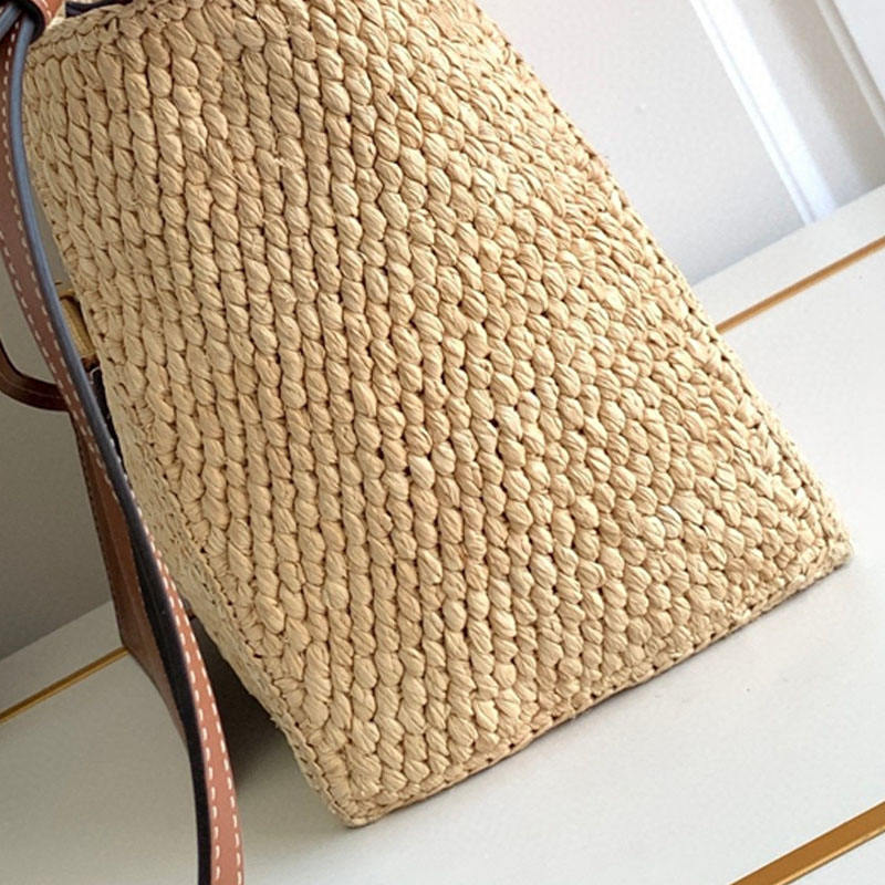 Hand-Woven Raffia Open Top Large Beach Tote Bag